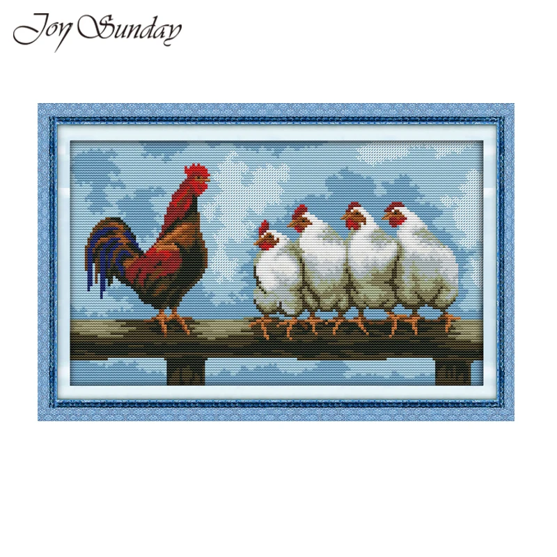 

Joy Sunday Line up Pattern Counted Cross Stitch Kit 14ct 11ct Printed on Canvas DIY Handwork Embroider Kits DIY Needlework Sets
