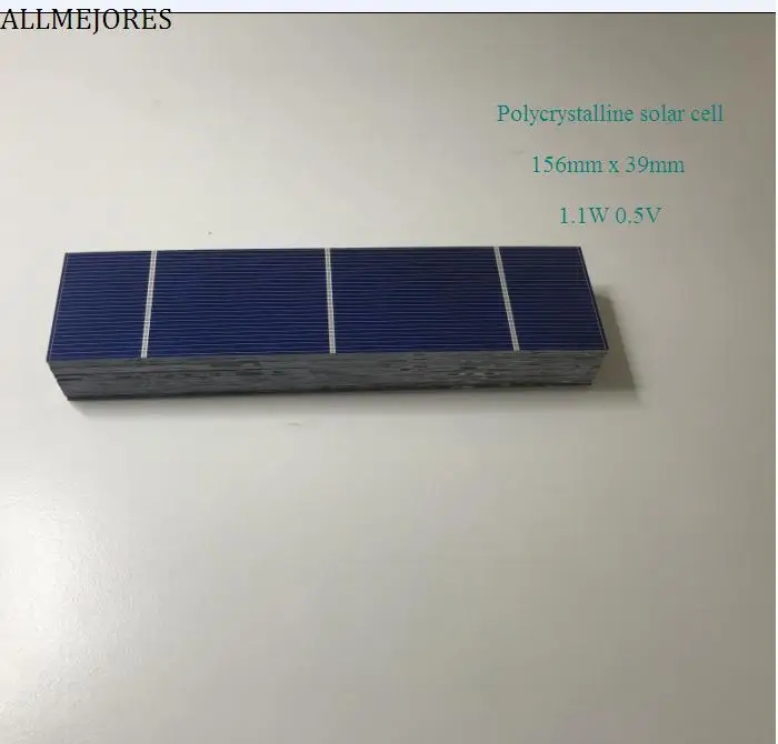 40Pcs Celle Solari 156Mm * 39Mm Mini Celle Policristalline Soalr 1.13 W/Pz Per Modulo Fotovoltaico Pannello Solare Fai Da Te 12V 24V
