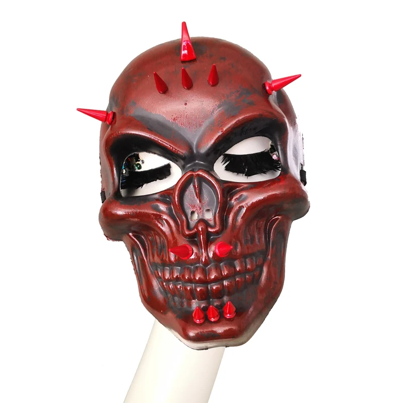 

Steampunk Red Skull Face Mask Spikes Halloween Cosplay Costume Masquerade Masks Halloween Accessories
