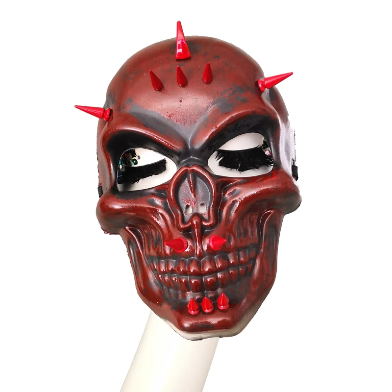 Trolley Mellem terning Steampunk Red Skull Face Mask Spikes Halloween Cosplay Costume Masquerade Masks  Halloween Accessories - Masks & Eyewear - AliExpress