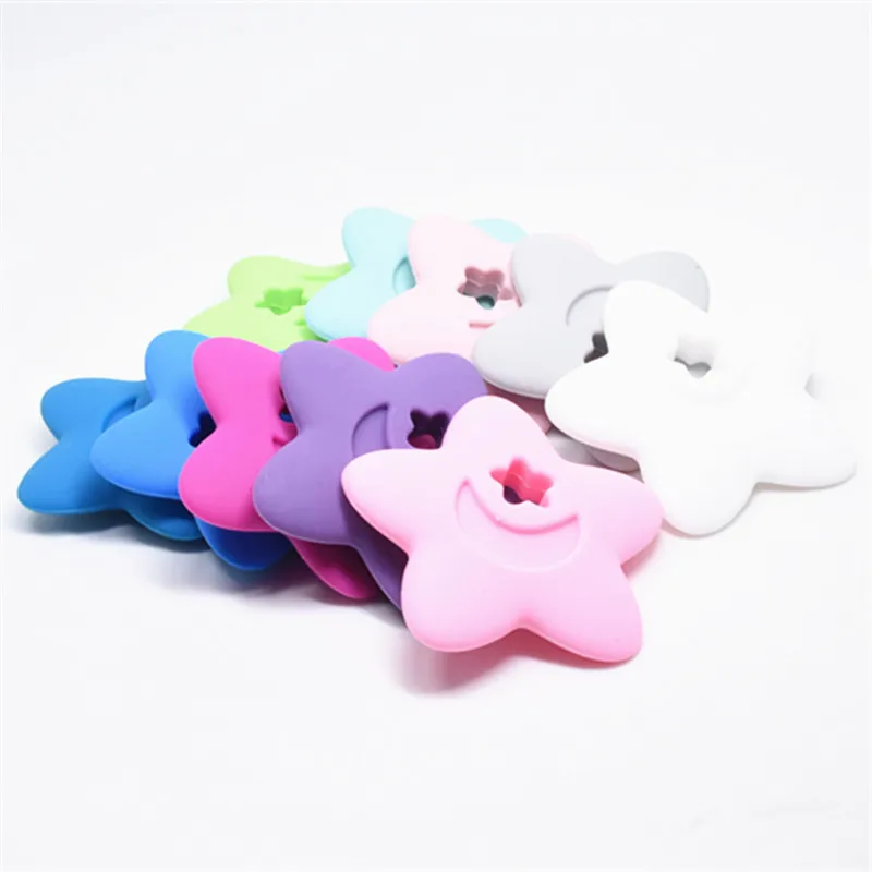

1 PC Food Grade Silicone Star Teether Fashion Silicone Stars Baby Teether DIY Teething Necklace Accessories Teether Toys