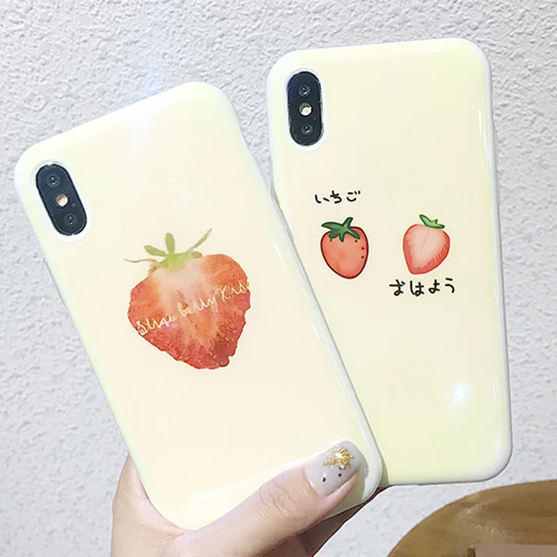 Aoweziic Strawberry XS Korea mobile shell full package anti falling 7 8plus silicone For iphone6s small fresh protective sleeve
