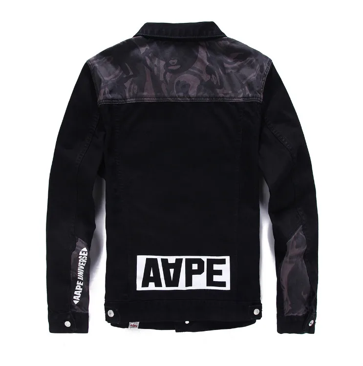 Kualitas atas bape Camo hitam Denim 