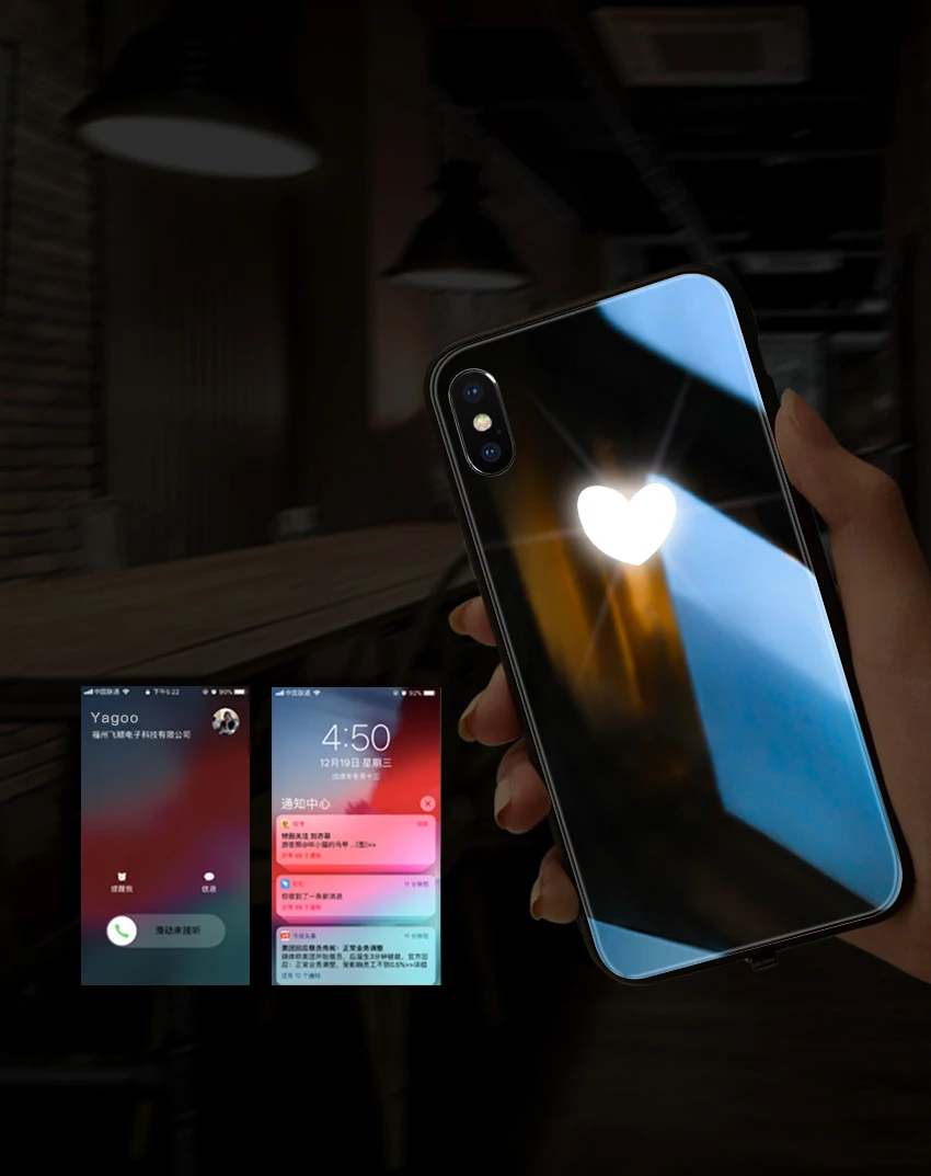 Mofi умный светодиодный светящийся чехол для телефона для iPhone XS MAX чехол для Apple iPhone XR Funda роскошное Силиконовое стекло с милым рисунком