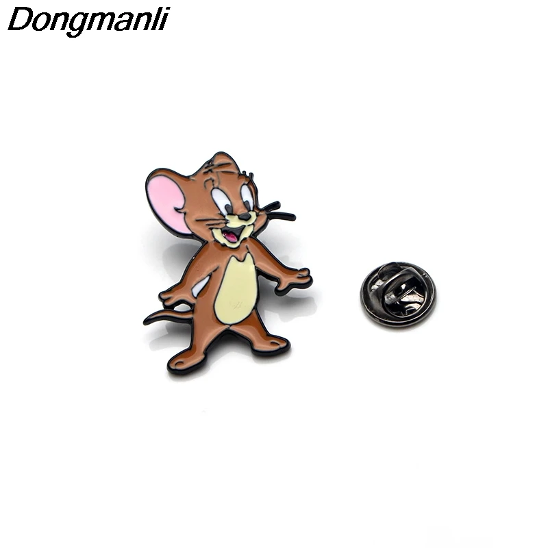P3285 Dongmanli кошка и мышь эмалированные булавки броши мультфильм креативная