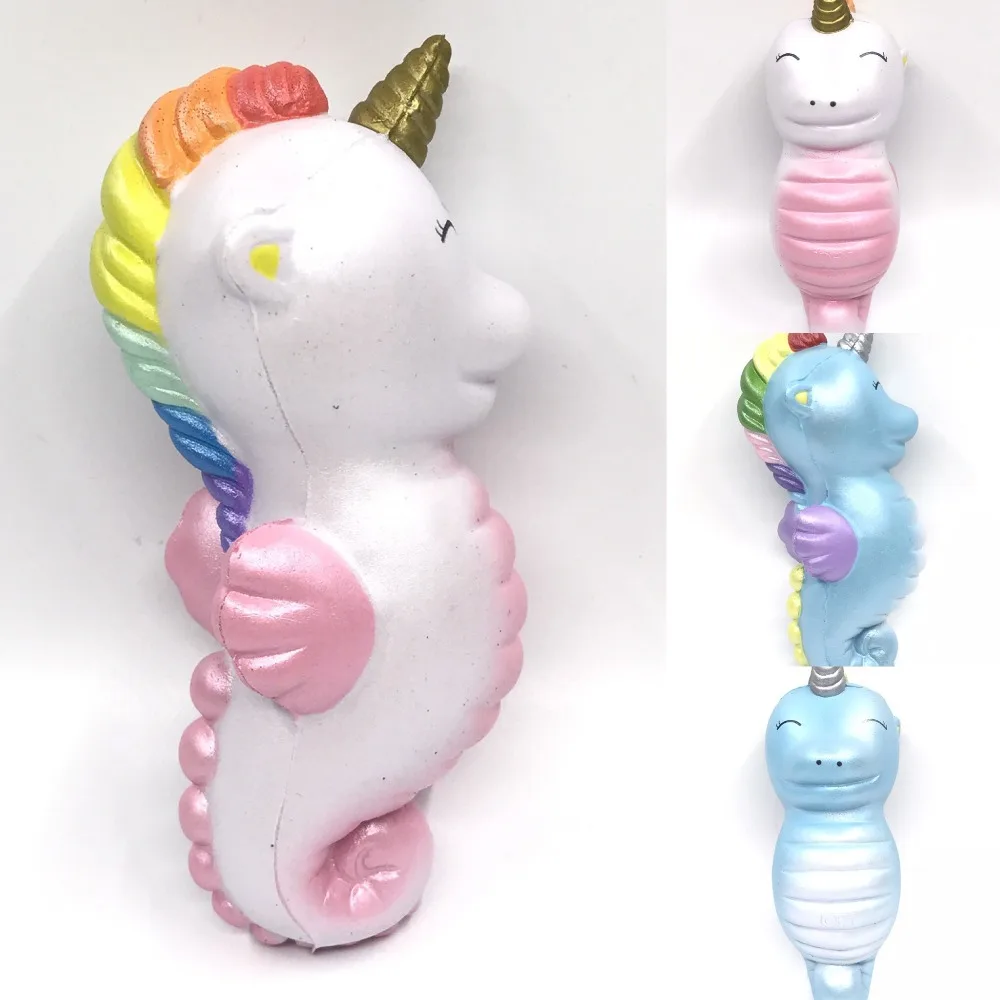 

Joey squishy baby unicorn seahorse squishy Slow Rising Soft and scented squishy cake bread key chain kids toys collection