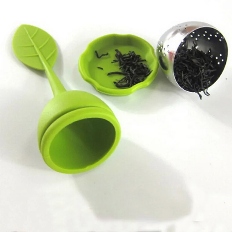 6 цветов, силиконовый ситечко для чая с узором в виде сладких листьев, фильтр для заваривания чая, чайник для рассыпчатых листьев, травяной фильтр для специй, инструменты F186-1