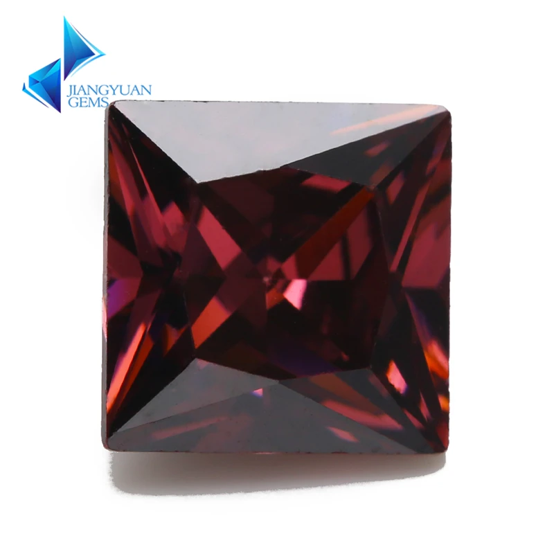 

Size 3x3~10x10 Rhodolite Color Square Shape 5A CZ Stone Synthetic Gems Cubic Zirconia For Jewelry
