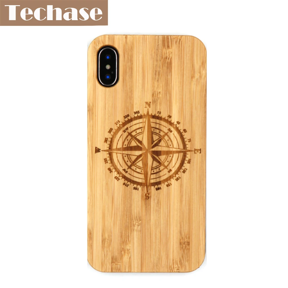 Techase Bamboo Phone Case For iPhone X Anti-knock Hard Back Cover Ultra-thin Protective Wood Cases 6 7 8 Plus | Мобильные телефоны