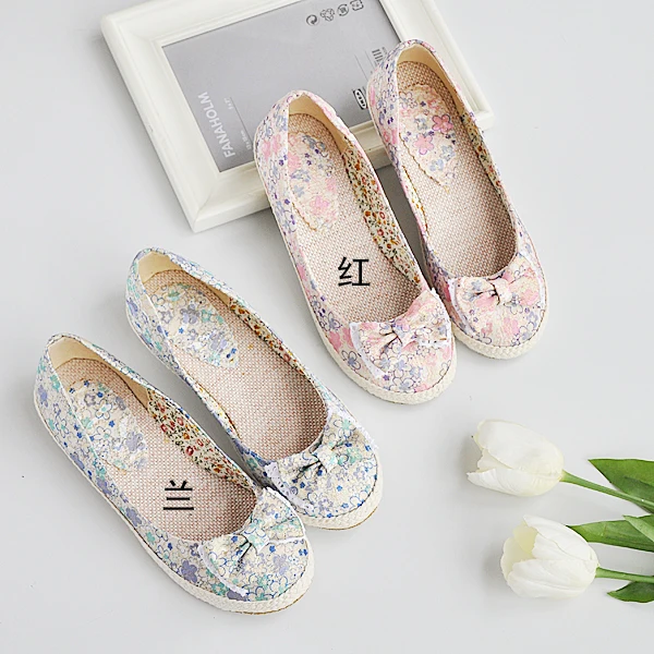 

PQECFS Big size 34~43 high quality hot sale new fashion autumn women bowtie flats shoes 2 colors