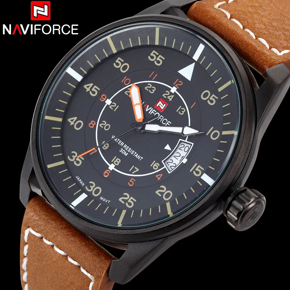 Prix pour 2017 NAVIFORCE Nouvelle montres hommes marque de luxe mode casual militaire Sport montres 3ATM étanche Analogique Quartz en cuir Montre Prix pour 2017 NAVIFORCE Nouvelle montres hommes marque de luxe mode casual militaire Sport montres 3ATM étanche Analogique Quartz en cuir Montre