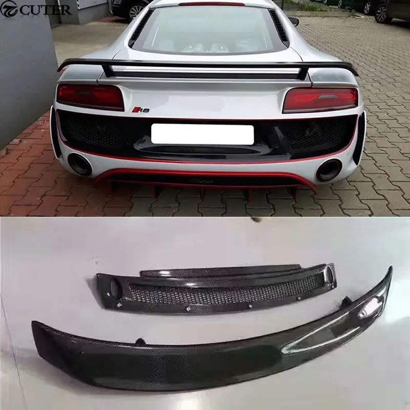 R8 car body kit углеродное волокно спойлер на задний багажник крыло для Audi GT V8 V10 Car Tail