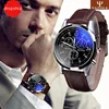 Splendid New Luxury Fashion Faux Leather Men Blue Ray Glass Quartz Analog Watches Casual Cool Watch Brand Men Watches 2018