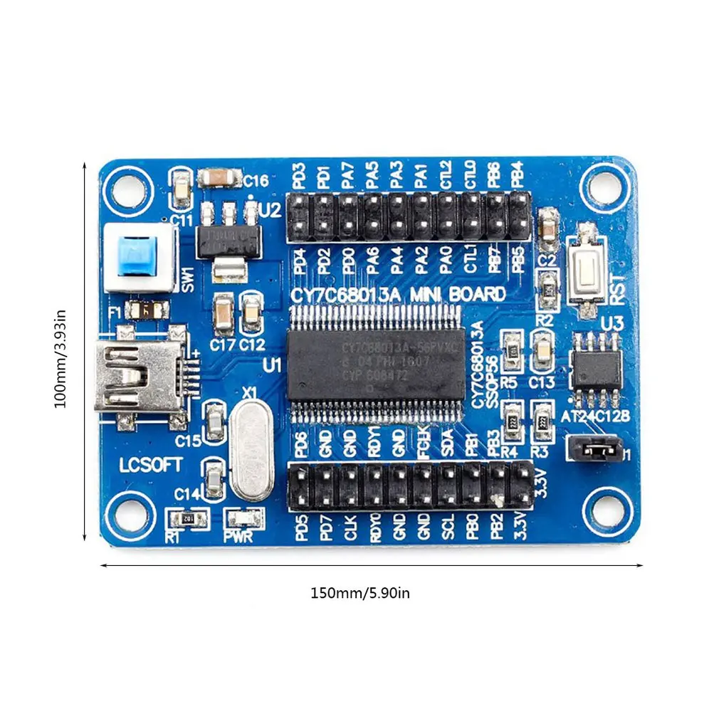 EZ-USB FX2LP CY7C68013A USB основная плата макетная плата логический анализатор стильный и красивый портативный черный технология