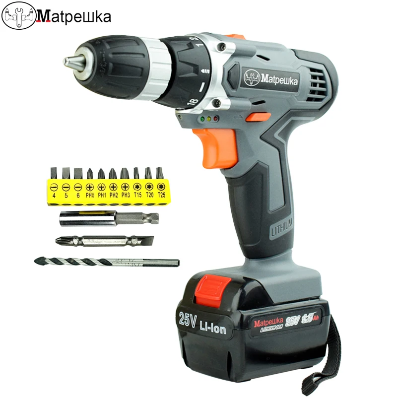 

25V Battery Electric Screwdriver Multi-Function Drill Bit Rechargeable Drill Hand Torque Electric Drill bits Power Tools