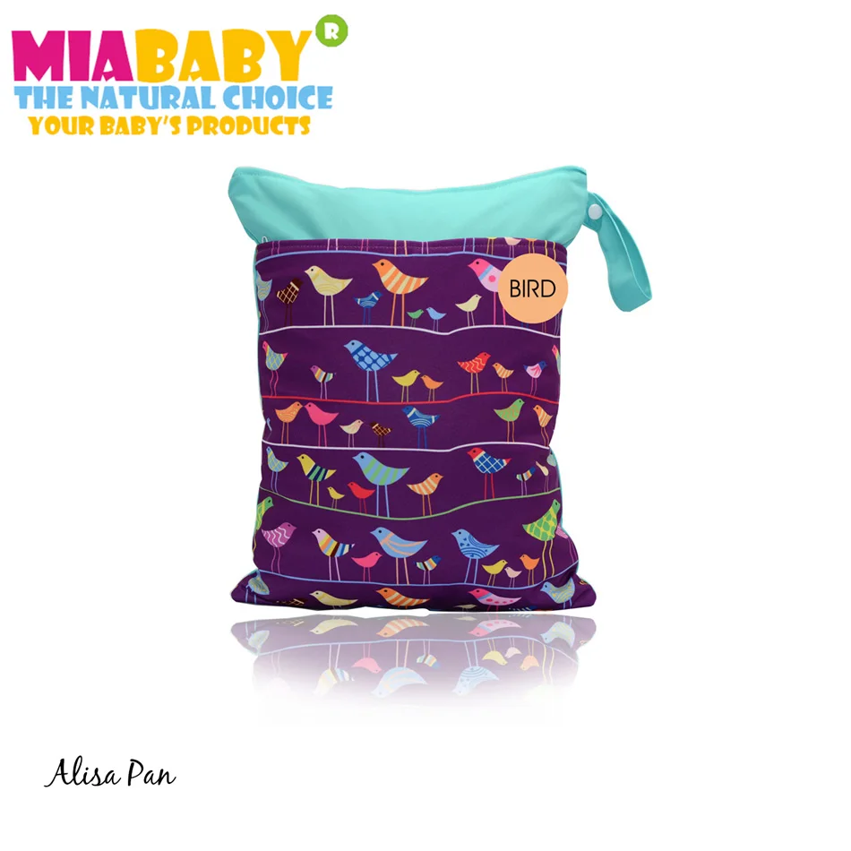 Miababy два кармана Wetbag, мешок для подгузников, двойная молния с ручкой 40x29,5