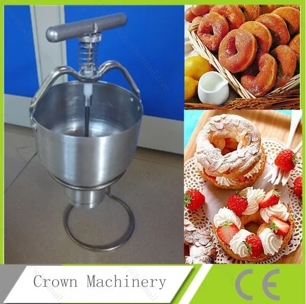 

Stainless steel Mini Manual Donut Maker Machine;Handheld Cake Donut Hopper with Stand