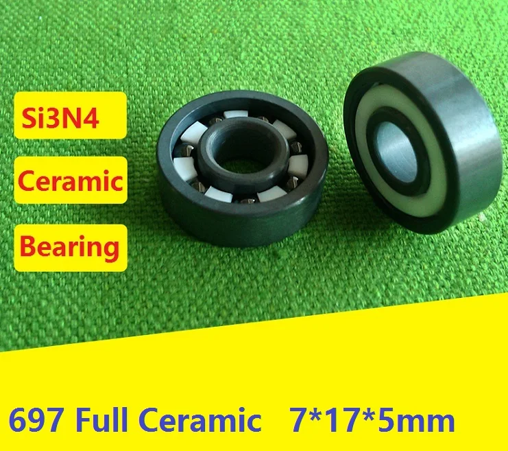 

4pcs/10pcs 697 full Si3N4 Ceramic bearing 7x17x5 mm Ceramic deep groove ball bearings 7*17*5
