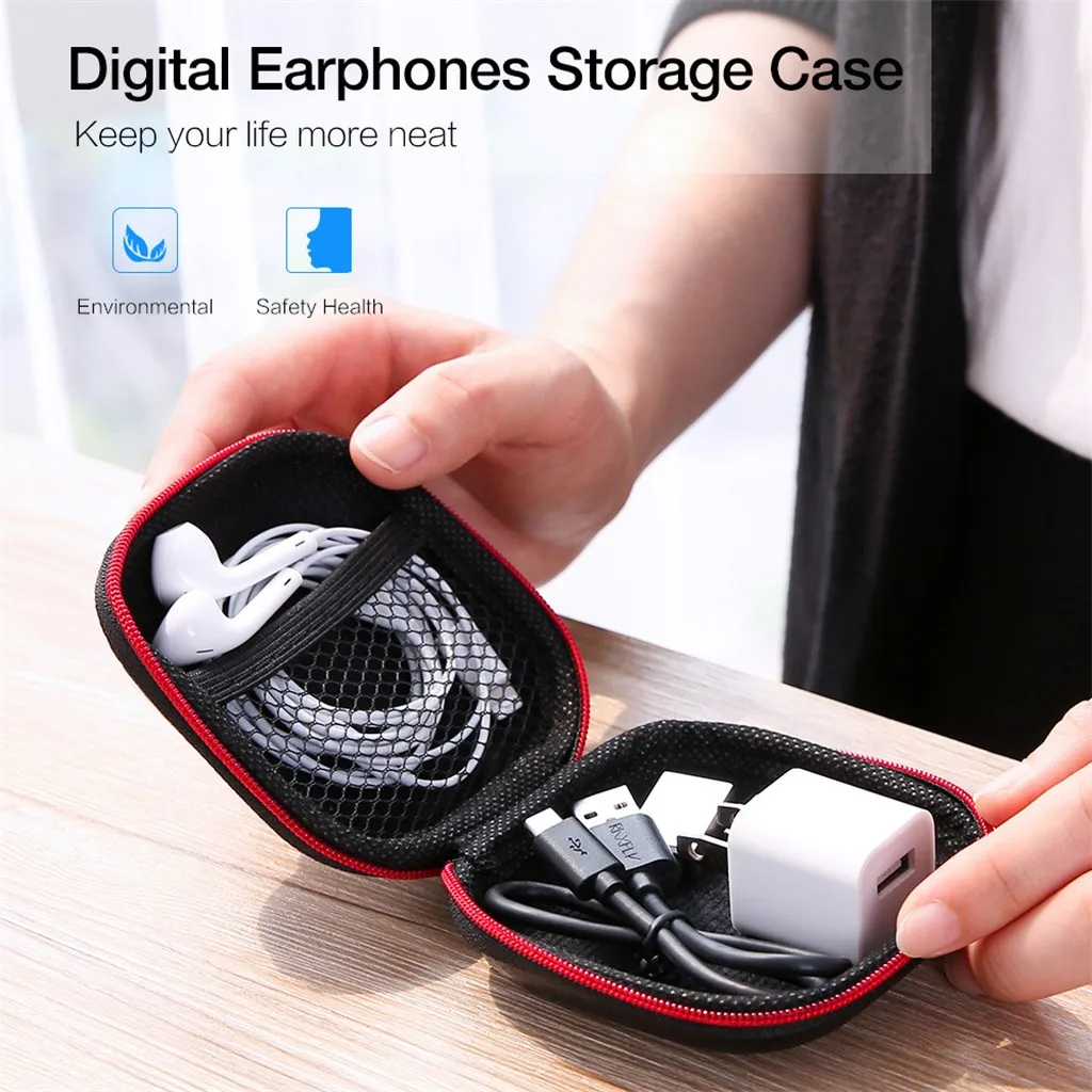 

For Apple Airpods Earphones Case Box Size Holder Hard Shell EVA Carrying Mobile phone charger storage box Headphone box Q70