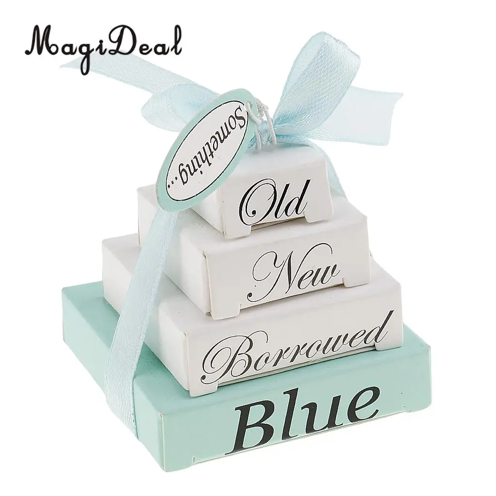 MagiDeal Mini Nesting Something Old New Borrowed Blue Wedding Planner Note Pads Boxes