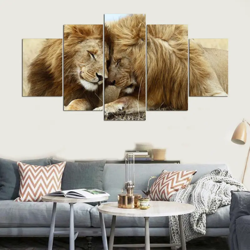 5-panel-Modern-Lion-hd-Art-print-canvas-art-wall-framed-paintings-for-living-room-wall (2)