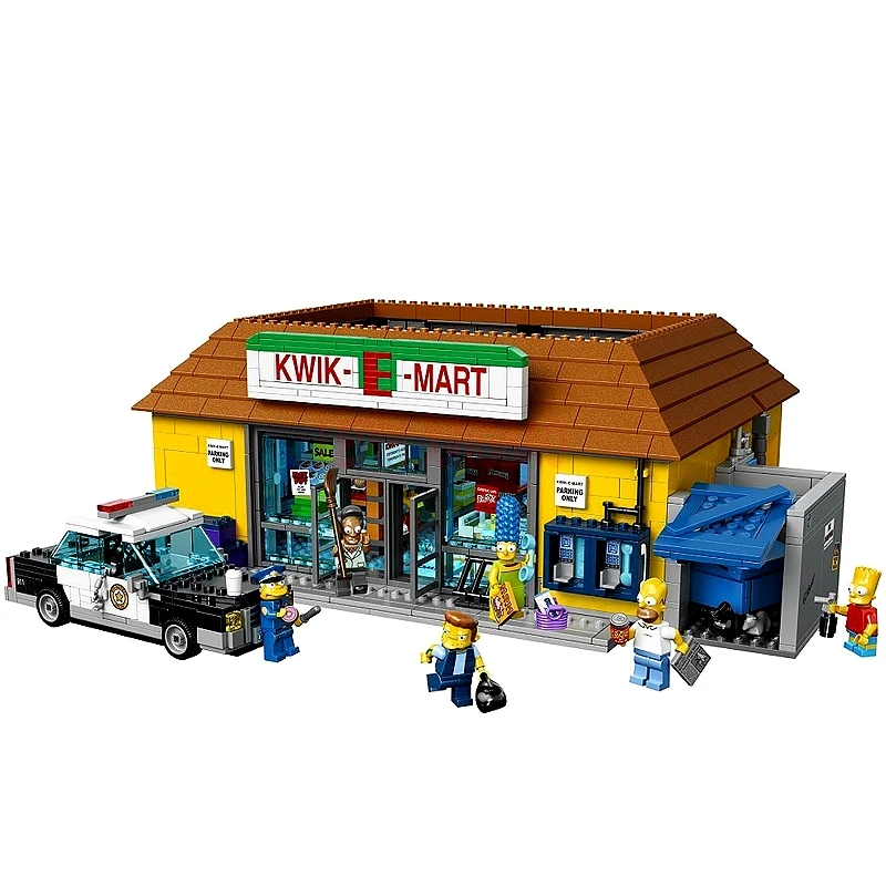 LP 16004 Симпсоны KWIK E MART + 16005 Симпсон семейная модель строительные блоки для детей