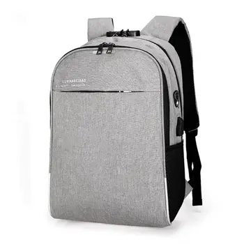 

Man WoMan Anti-theft Backpack with Headset Hole USB Charging Password Laptop Notebook Travel School Bag