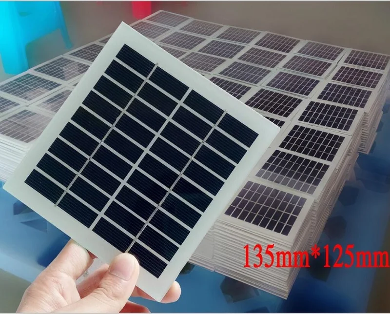 BUHESHUI 2 Вт 9 В солнечная батарея стекло ламинированная поликристаллическая солнечная панель солнечный модуль DIY Солнечное зарядное устройство 135*125 мм