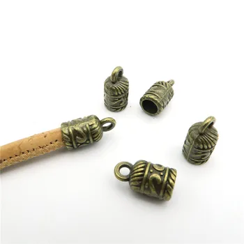 

40pcs Cord ends for 5mm leather Antique brass clasp necklace ends jewelry finding D-6-6
