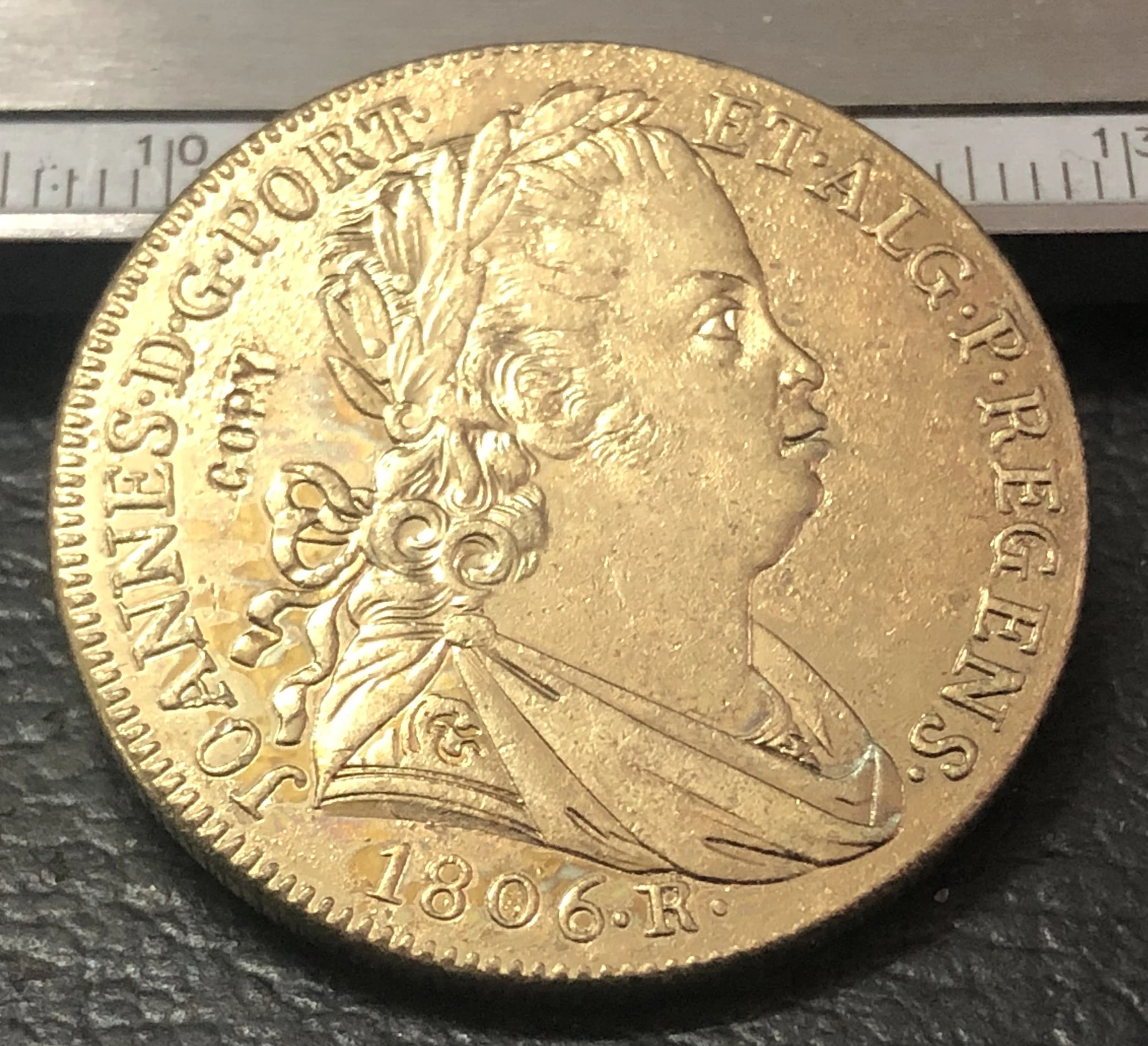 1806 R Бразилия 6400 Reis Joao Prince Regent 22K позолоченная копия монеты|coin coins|coin goldcoin copy |