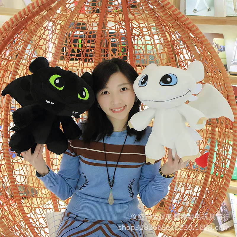 

30-50cm How to Train Your Dragon 3 Plush Toys White Toothless Night Fury Meatlug Stormfly Light Fury Stuffed Animal Dolls