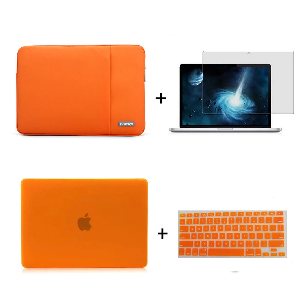 4 в 1 жесткий чехол+ крышка клавиатуры+ сумка для Apple macbook Air 11 13,3 Pro retina Touch bar 11 12 13 15 дюймов сумка для ноутбука