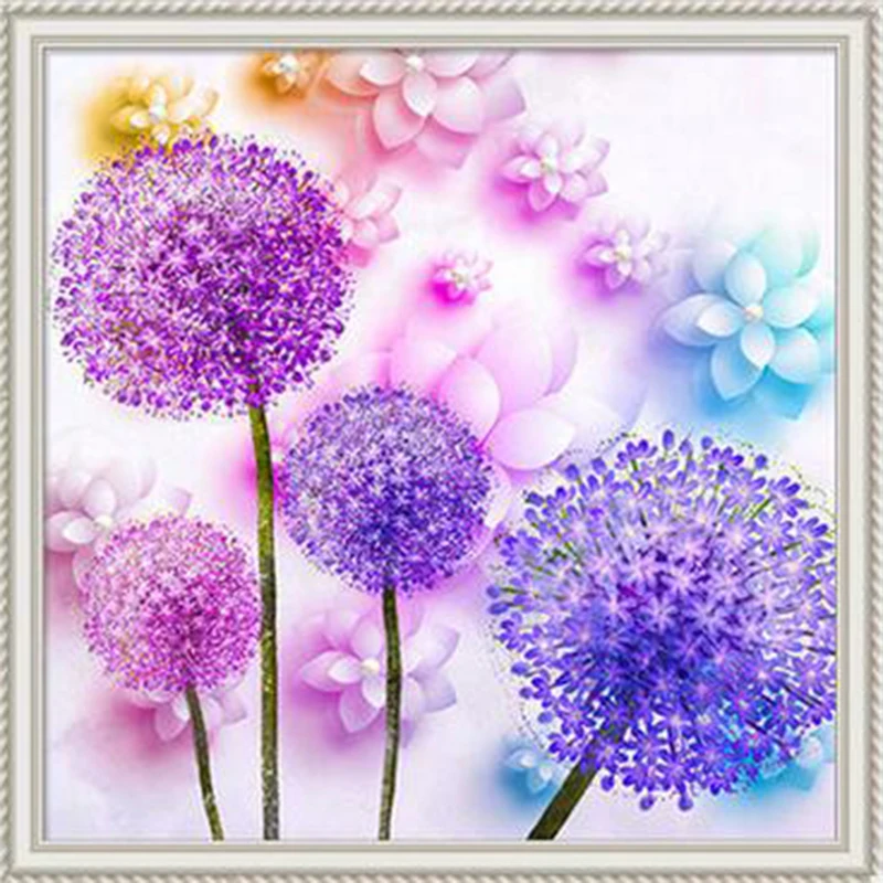 New fashion European series home decor Gorgeous dandelion 3d Diy square Diamond Painting Cross Stitch Embroidery RS187 | Дом и сад