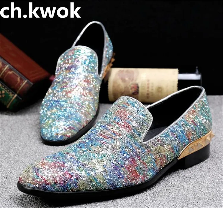 

2018 new spring shoes genuine leather metal sequined rivets casual shoes fashion breathable men shoes