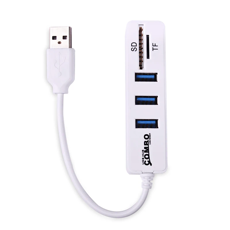 Мини USB комбинированный кардридер + usb хаб 480 Мбит/с сплиттер 2 0 для SD/TF портативный