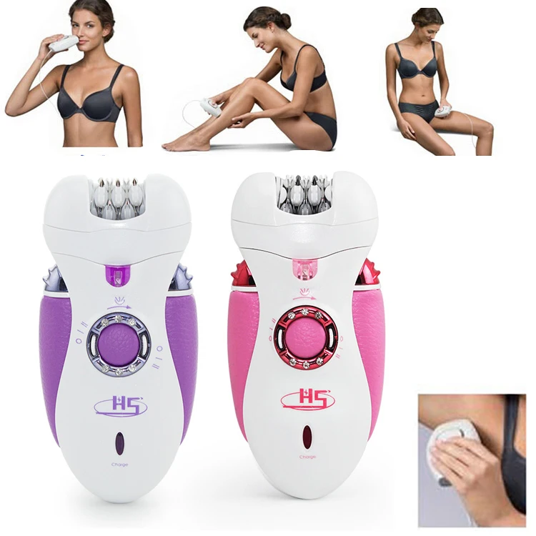 Hot Sale 3 in 1Lady Epilator with Extra Shaving head Hair Removal Rechargeable AC110V-240V for body face underarm bikini 2015New |