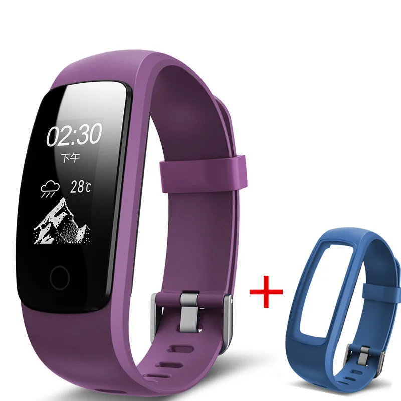 purple 696 id107 plus hr Bluetooth Смарт-браслет сердечного ритма фитнес-трек Veryfit 2,0 приложение спортивный браслет pk xiao mi Band cicret браслет - Цвет: purple