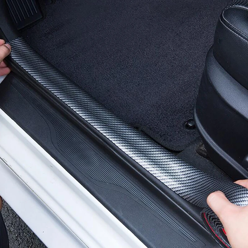 10 м Универсальная автомобильная накладка из углеродного волокна на дверной порог, бампер, наклейка, дропшиппинг 5D, против царапин, украшение для всего автомобиля