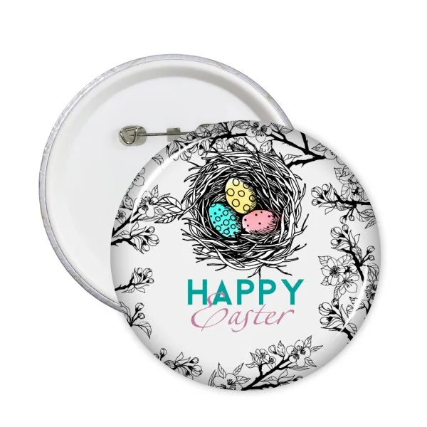 Христианство фестиваль Happy Easter Религия Цветной яйцо кролик курица культуры круглый Шпильки Знак Кнопка Костюмы украшения 5 шт