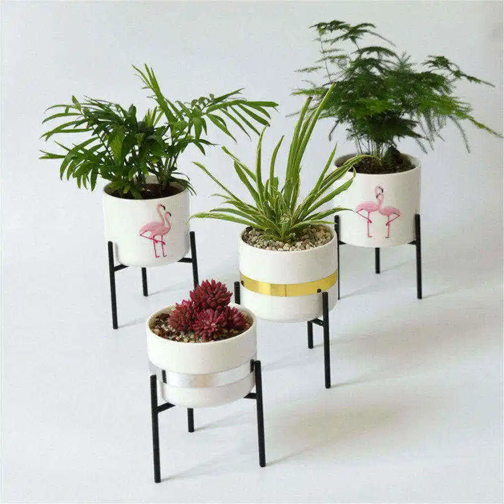 

Nordic Storage Jars with Black Frame Vogue Modern Pencil Holder Ins Chic 2 Sizes Ceramic Floral Machine Flower Vase Storage Jar