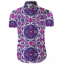 Cloudstyle 3D рубашка Для мужчин одежда 2018 3D Цветочный принт уличная отложной воротник короткий рукав Повседневное гавайская рубашка платье с