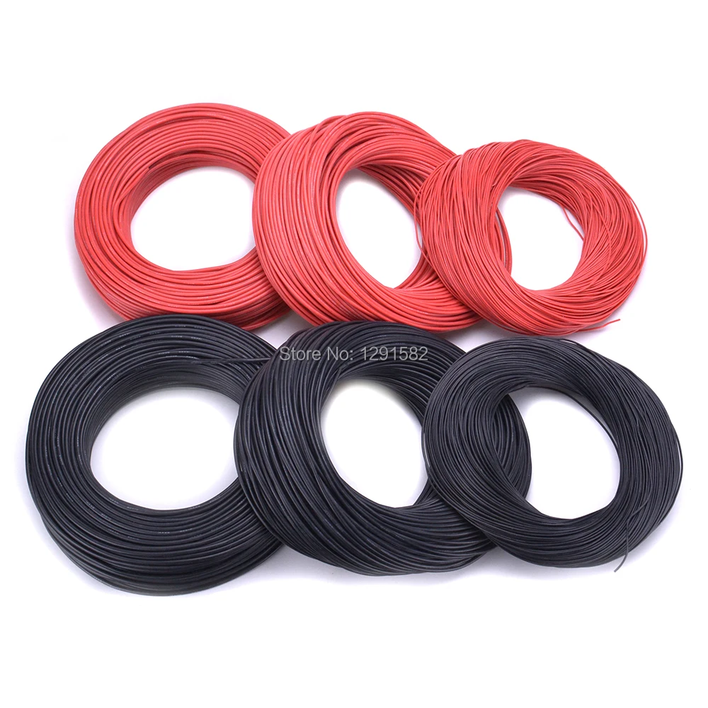 

1 METER Red 1 METER Black 12AWG 14AWG 16AWG 18AWG 20AWG 22AWG 24AWG Heatproof Soft Silicone Wire Cable For RC Model Battery Part