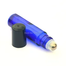 6 шт. Бутылочки для ароматерапии с эфирными маслами, многоразовые бутылочки 10 мл, стеклянные бутылки с металлическим шариком, черная пластиковая крышка