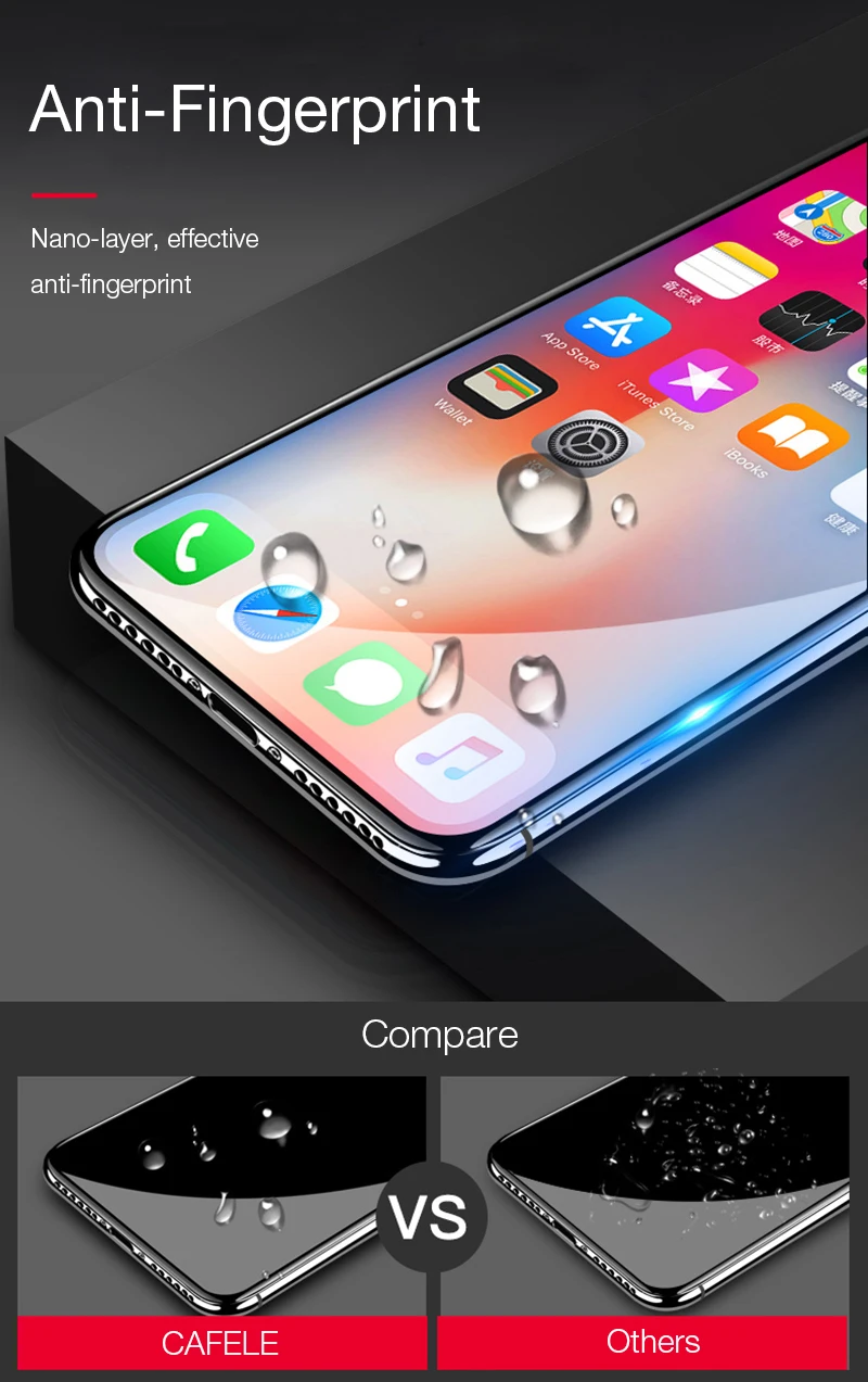 Защитная пленка для экрана CAFELE с полным покрытием для iPhone 11 Pro Max X Xr Xs Max 9H HD из прозрачного закаленного стекла для iPhone