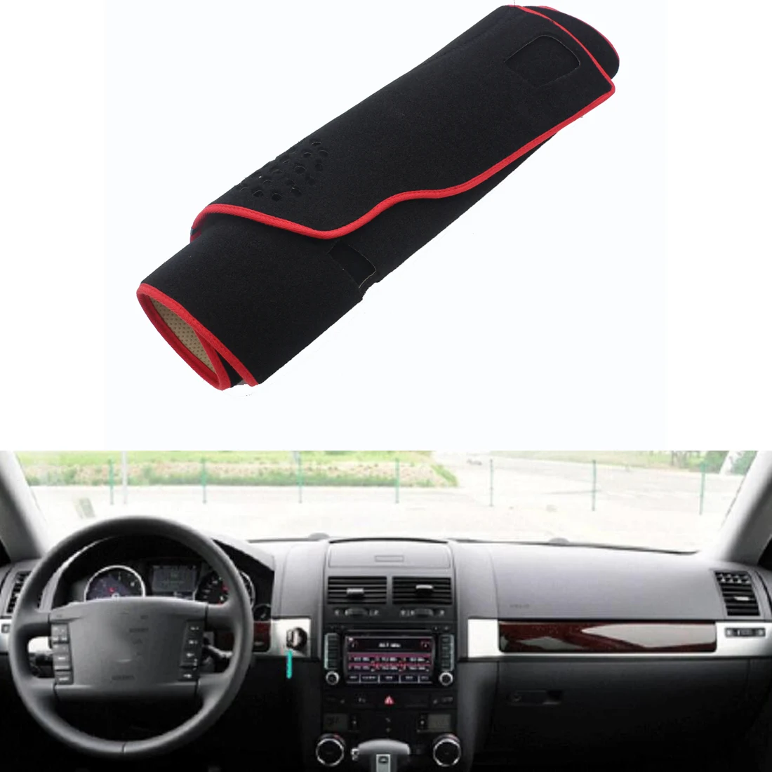 For VW Touareg 2003 2010 Car Dashboard Avoid Light Pad Instrument Platform Desk Cover Mat Silicone