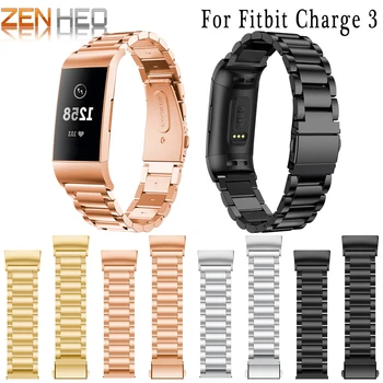 

Watchbands Stainless Steel Watch Band For Fitbit Charge 3 Wrist band Strap Link Bracelet For Fitbit Charge 3 Smart Watch Strap