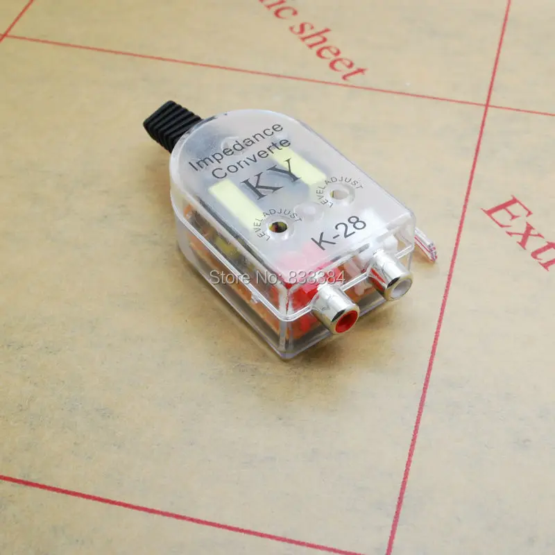 

1pc Car High To Low Impedance Converter Adapter Adjustable Speaker To RCA Line free shipipng