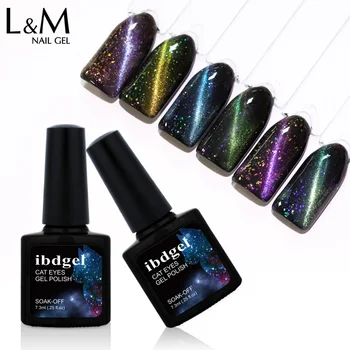 

ibdgel 50pcs Holographic Chameleon Magnetic Cat Eye Gel Soak Nail Gel Beauty Shinning Glitter Manicure Gel Varnish 6 Colors