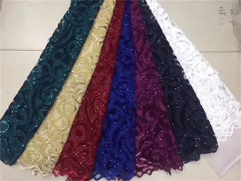 

Pink white African Dresses For Women Nigeriane, African Textiles Lace Purple, Sequins Velvet Net Lace Fabric Royal Blue