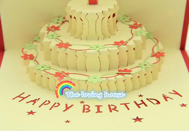 Happy Birthday Card Creative Korea Birthday Cake 3d Stereo Card On